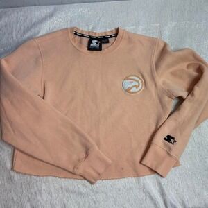 Peach Starter Atlanta Hawks cropped sweatshirt